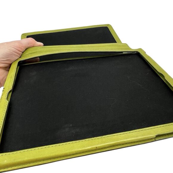 Coach Green Leather iPad Folio Case 10.5” Tablet Sleeve Preppy Minimalist - Picture 12 of 16